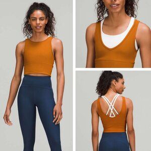 LULULEMON Power Pivot Ribbed Tank Top Size 2 Butternut Brown
